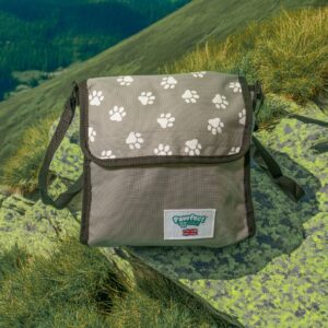 Grey Dog Walking Bag with Paw Pattern